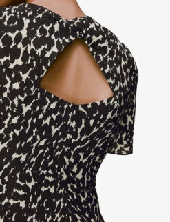 Whistles Alana Printed Recycled-polyester Midi Dress 13 Whistles Alana Printed Recycled-polyester Midi Dress -Whistles Store R03929567 BLACK ALT05