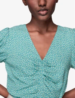 Whistles Ditsy Floral Print Crepe Top -Whistles Store R03929569 MULTICOLOURED ALT02