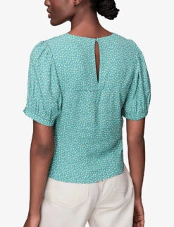 Whistles Ditsy Floral Print Crepe Top -Whistles Store R03929569 MULTICOLOURED ALT03