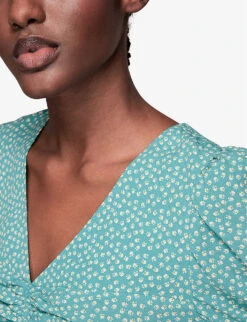 Whistles Ditsy Floral Print Crepe Top -Whistles Store R03929569 MULTICOLOURED ALT04