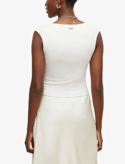 AllSaints Tamie Stretch-woven Vest Top 10 AllSaints Tamie Stretch-woven Vest Top -Whistles Store R03929634 CHALKWHITE ALT03