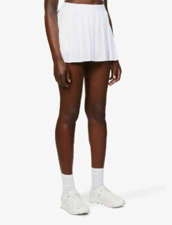 Varsity Pleated Stretch-woven Mini Skirt -Whistles Store R03938620 WHITE ALT02