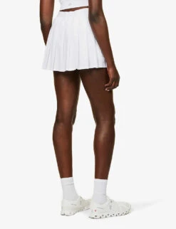 Varsity Pleated Stretch-woven Mini Skirt -Whistles Store R03938620 WHITE ALT03