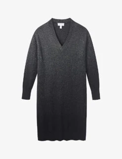 Sparkle V-neck Knitted Midi Dress