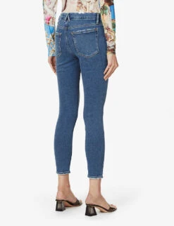 GOOD AMERICAN Good Legs Cropped Slim-leg Mid-rise Stretch-denim Jeans -Whistles Store R03939749 INDIGO149 ALT03