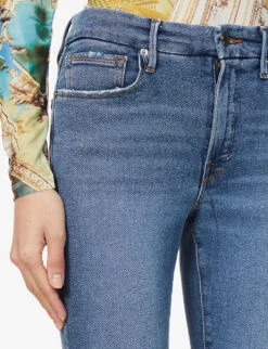 GOOD AMERICAN Good Legs Cropped Slim-leg Mid-rise Stretch-denim Jeans -Whistles Store R03939749 INDIGO149 ALT04