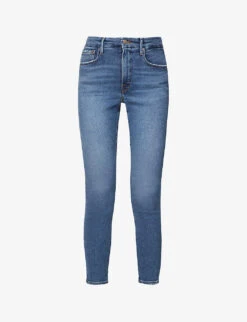 GOOD AMERICAN Good Legs Cropped Slim-leg Mid-rise Stretch-denim Jeans