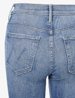 MOTHER The Weekender Fray Flared Mid-rise Stretch-denim Jeans -Whistles Store R03945071 AGROOVYKINDOFLOVE ALT03