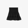 Maje June Smocked Woven Mini Skirt -Whistles Store R03947647 NOIRGRIS M