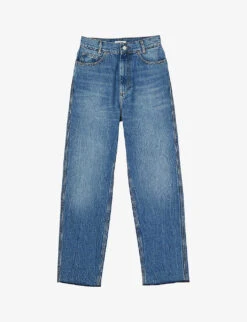 Sandro Clark Faded-wash Tapered High-rise Jeans
