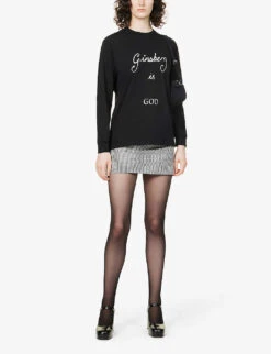 Ginsberg Is God Brand-print Organic-cotton T-shirt -Whistles Store R03949394 BLACK ALT01