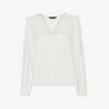 Whistles Lenny Frill-collar Woven Top -Whistles Store R03954858 WHITE M