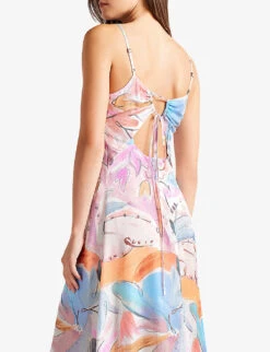 Ted Baker Lizybet Abstract-print Crepe Maxi Dress -Whistles Store R03954947 IVORY ALT03