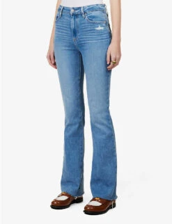 Paige Laurel Canyon Bootcut High-rise Stretch-denim Jeans -Whistles Store R03958047 FOLKDISTRESSED ALT02