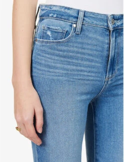 Paige Laurel Canyon Bootcut High-rise Stretch-denim Jeans -Whistles Store R03958047 FOLKDISTRESSED ALT04