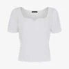 Whistles Square-neck Wrap-detail Cotton-jersey T-shirt -Whistles Store R03958296 WHITE M