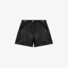 Maje Imori Mid-rise Leather Shorts -Whistles Store R03958327 NOIRGRIS M