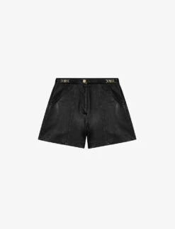 Maje Imori Mid-rise Leather Shorts