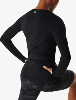 Sweaty Betty Athlete Seamless Workout Stretch-jersey Top 8 Sweaty Betty Athlete Seamless Workout Stretch-jersey Top -Whistles Store R03958949 BLACK ALT02