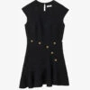 Sandro Ross Frilled-hem Tweed Mini Dress
