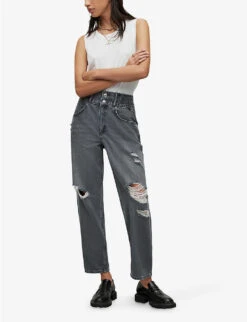 AllSaints Hailey Straight-leg High-rise Organic-cotton Jeans 10 AllSaints Hailey Straight-leg High-rise Organic-cotton Jeans -Whistles Store R03968519 WASHEDGREY ALT02