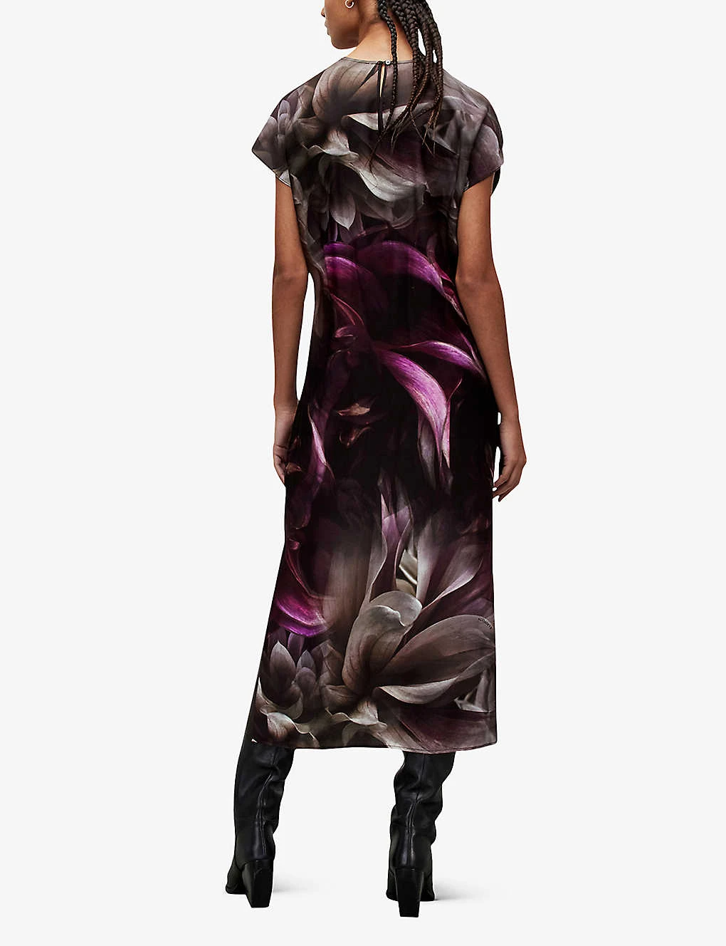 AllSaints Etta Margeaux Floral-print Silk-blend Maxi Dress 6 AllSaints Etta Margeaux Floral-print Silk-blend Maxi Dress - Image 4
