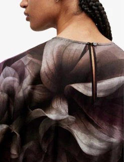 AllSaints Etta Margeaux Floral-print Silk-blend Maxi Dress 12 AllSaints Etta Margeaux Floral-print Silk-blend Maxi Dress -Whistles Store R03969494 ROSEPINK ALT04