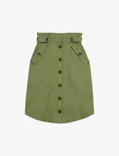 Ted Baker Siyanne Paperbag-waist Stretch-cotton Skirt