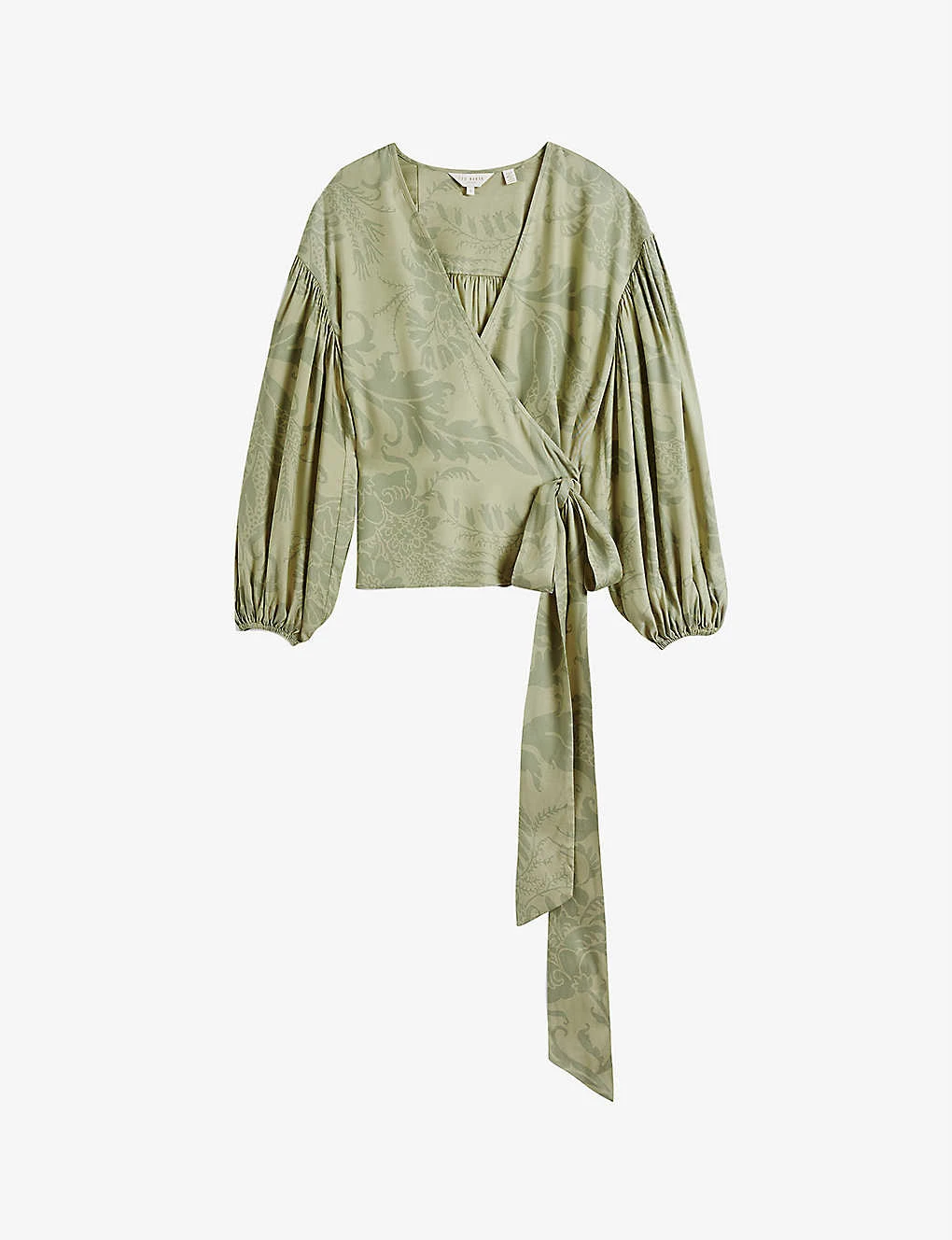 Ted Baker Voilete Balloon-sleeved Wrap Woven Blouse 3 Ted Baker Voilete Balloon-sleeved Wrap Woven Blouse