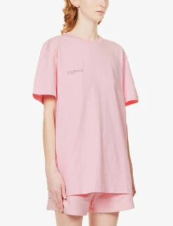 365 Signature Text-print Organic-cotton T-shirt -Whistles Store R03972145 SAKURAPINK ALT02