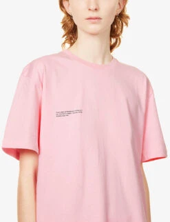365 Signature Text-print Organic-cotton T-shirt -Whistles Store R03972145 SAKURAPINK ALT04