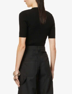 Jacquemus Le Body Yauco V-neck Stretch-woven Body -Whistles Store R03972618 BLACK ALT03