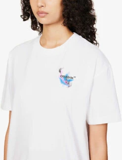 Hotchpotch Arrow Logo-print Cotton-jersey T-shirt -Whistles Store R03974552 WHITEMULTICOLOUR ALT04