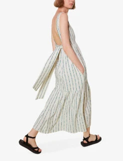 Whistles Marin Embroidered Cotton Midi Dress -Whistles Store R03975832 MULTICOLOURED ALT02