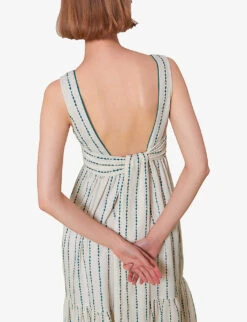 Whistles Marin Embroidered Cotton Midi Dress -Whistles Store R03975832 MULTICOLOURED ALT03