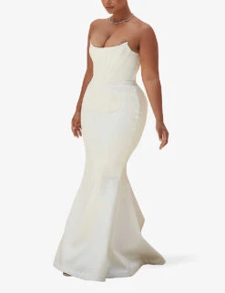 Ines Flared Satin Wedding Dress -Whistles Store R03983460 IVORY ALT02