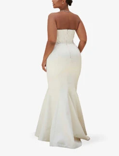 Ines Flared Satin Wedding Dress -Whistles Store R03983460 IVORY ALT03