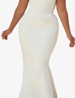 Ines Flared Satin Wedding Dress -Whistles Store R03983460 IVORY ALT04