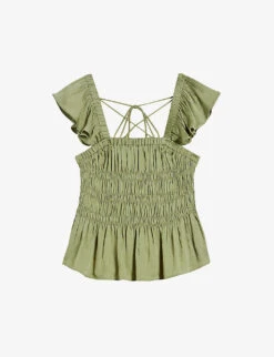 Ted Baker Smocked Satin Top