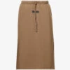 ESSENTIALS Logo-patch Cotton-jersey Skirt 1 ESSENTIALS Logo-patch Cotton-jersey Skirt -Whistles Store R03991658 WOOD M