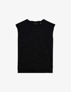 Ted Baker Sheryil Twisted-neck Metallic-fibre Vest