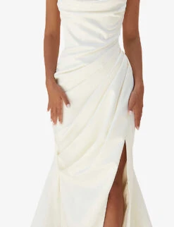 Delphine Sleeveless Satin Maxi Dress -Whistles Store R03998257 IVORY ALT04