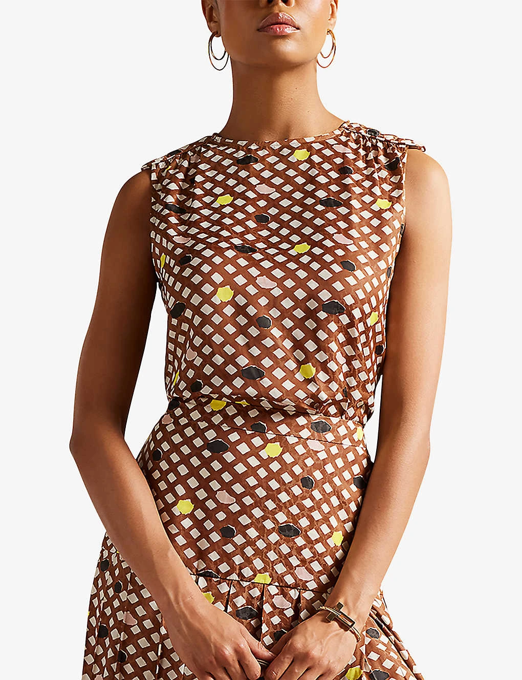 Ted Baker Tiymon Geometric-print Woven Top 5 Ted Baker Tiymon Geometric-print Woven Top - Image 3
