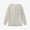 Button-down Collarless Recycled-polyester Shirt -Whistles Store R04003670 PETALPINK M