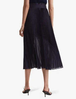 Reiss Anya Pleated Woven Skirt 9 Reiss Anya Pleated Woven Skirt -Whistles Store R04006619 GRAPE ALT03