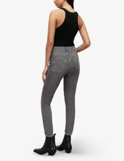 AllSaints Dax Washed-effect Skinny High-rise Stretch-denim Jeans -Whistles Store R04009257 WASHEDGREY ALT03