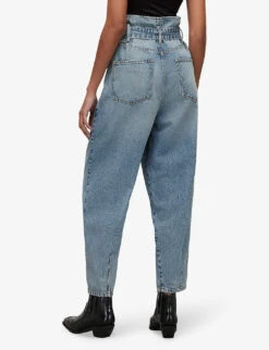 AllSaints Sammy Tapered-leg High-rise Paperbag Jeans -Whistles Store R04009299 MIDINDIGOBLU ALT03