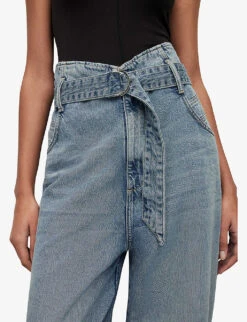 AllSaints Sammy Tapered-leg High-rise Paperbag Jeans -Whistles Store R04009299 MIDINDIGOBLU ALT04