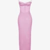 Charmaine Corset Satin Maxi Dress -Whistles Store R04011195 PINK M