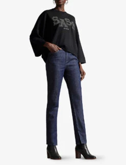 Ted Baker Ebera Slim-fit Mid-rise Stretch-organic Cotton Jeans -Whistles Store R04031947 NAVY ALT01